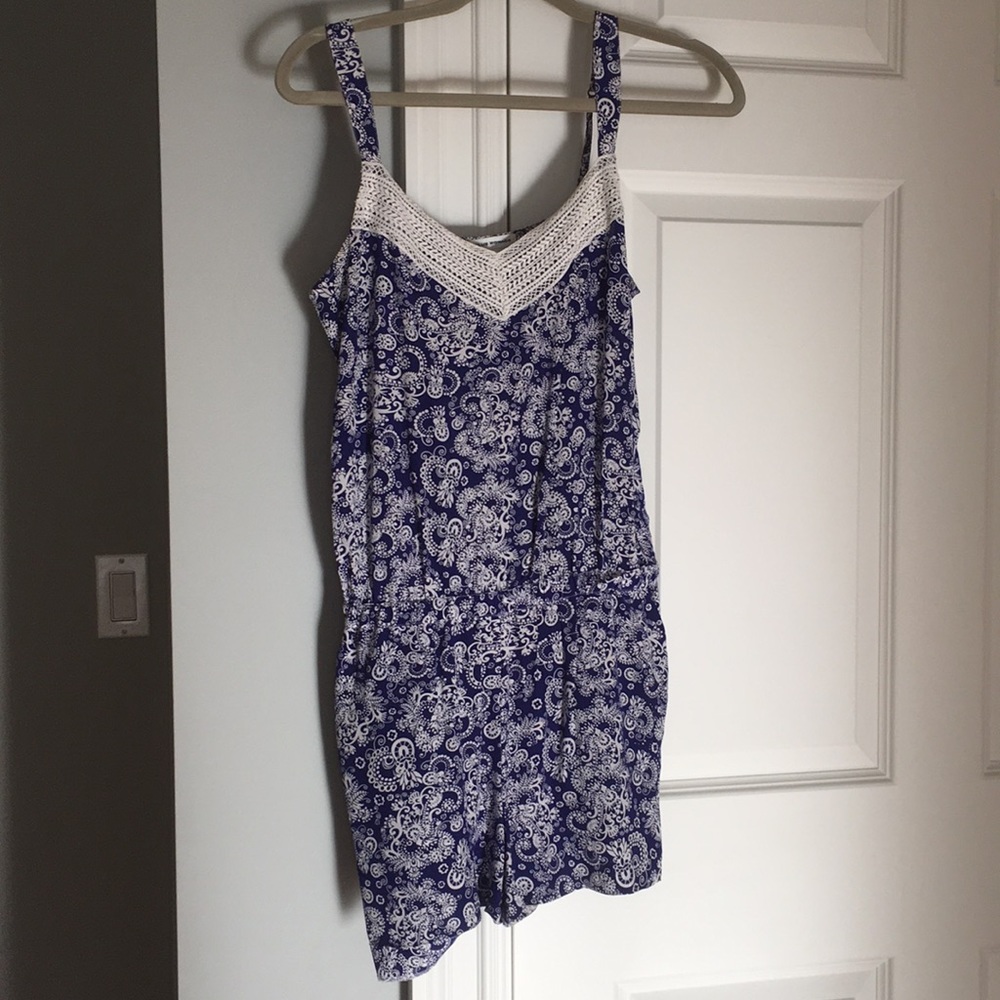 Indigo Patterned Club Monaco Romper